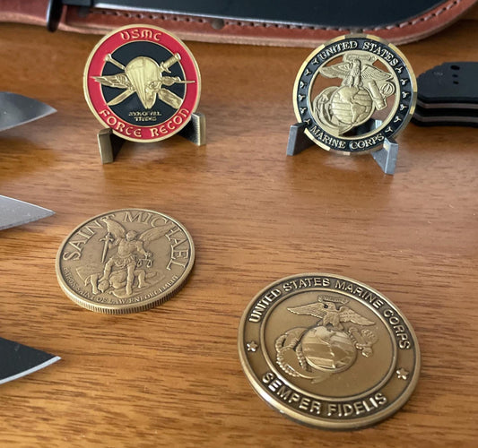 Brass Coin Display Stand – Half Easel for Challenge Coins & Medallions